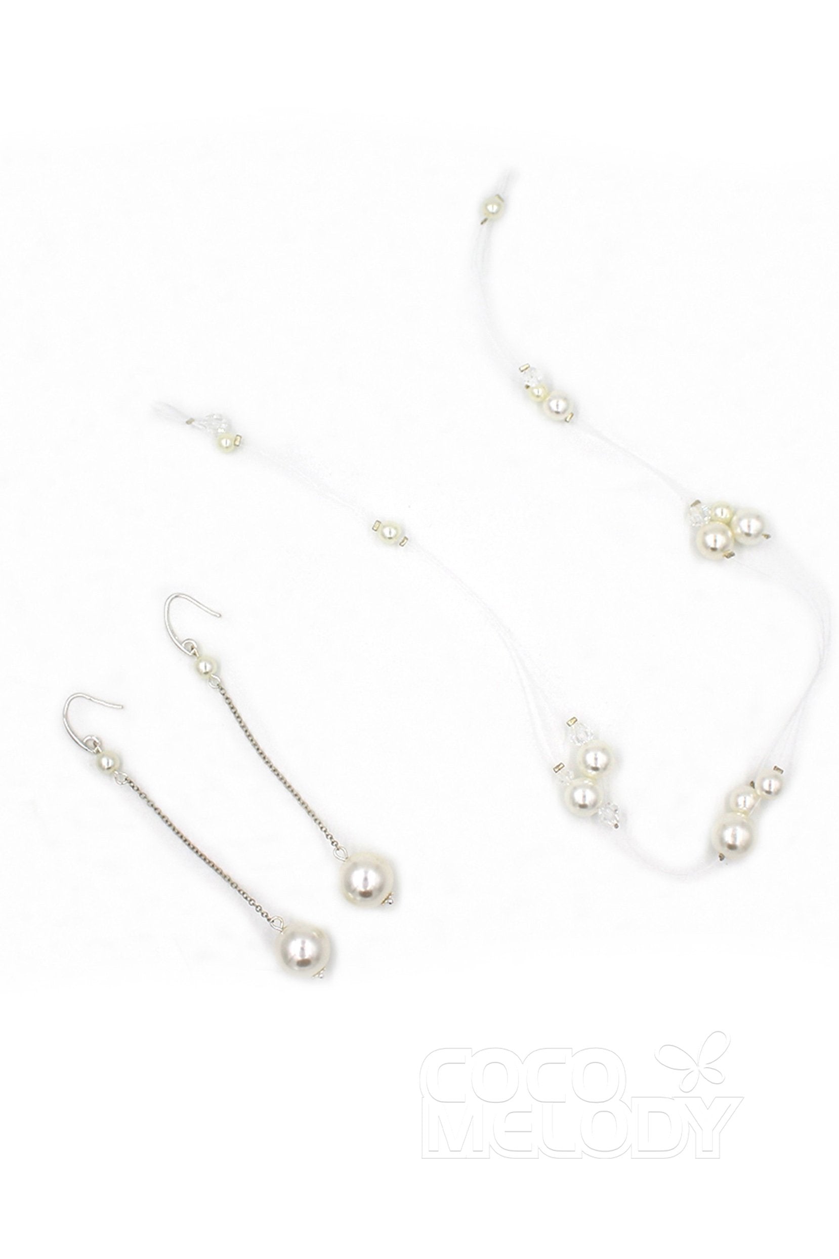 CY0050 イヤリングとヘッドドレスの2点セット パール