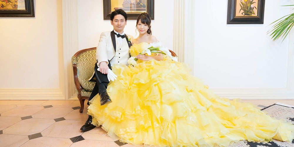 結婚式黄色カラードレス