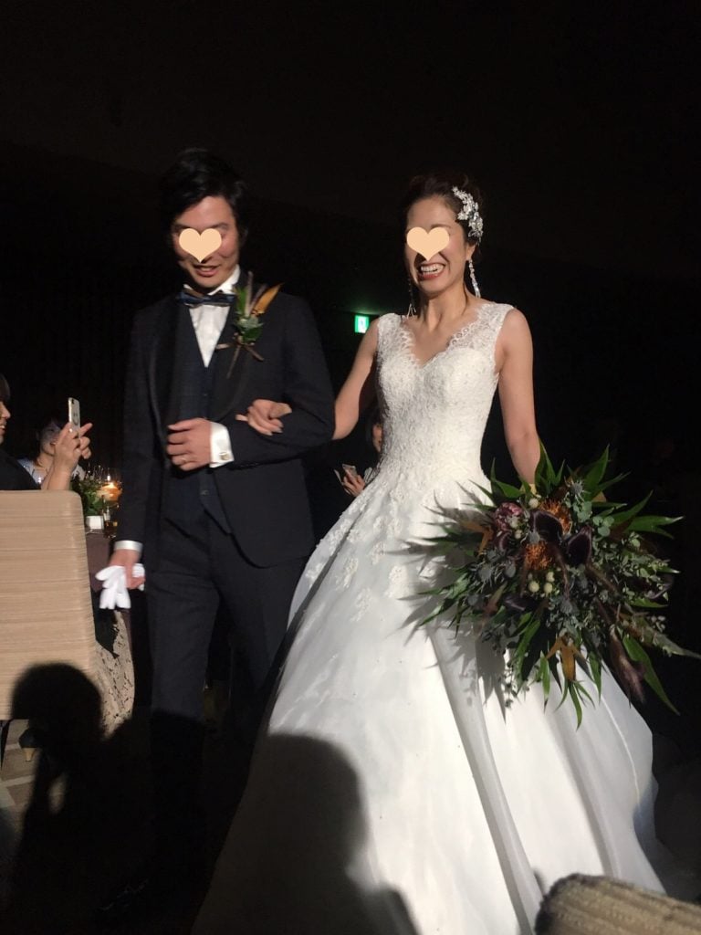 ハイアットリージェンシー京都　結婚式　ウェディングドレス　Aライン