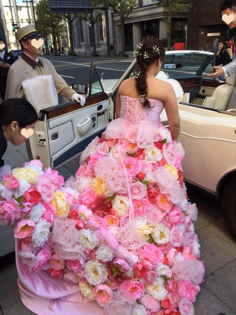 カラードレス　お花いっぱい　ピンク　カサデアンジェラ～天使の住処～