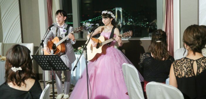 グランドニッコー東京台場　結婚式　新郎新婦のギター演奏