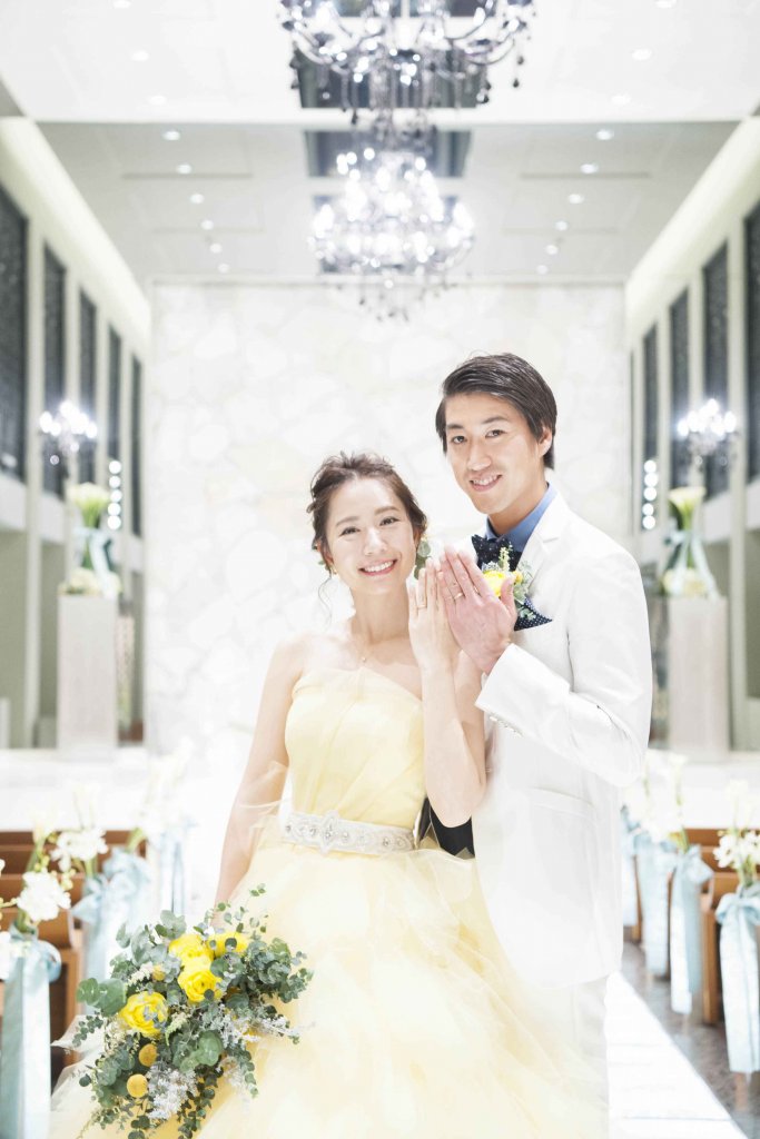 カノビアーノ福岡　結婚式　黄色　カラードレス